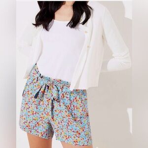 Ann Taylor LOFT Floral Tie Waist Cargo Shorts